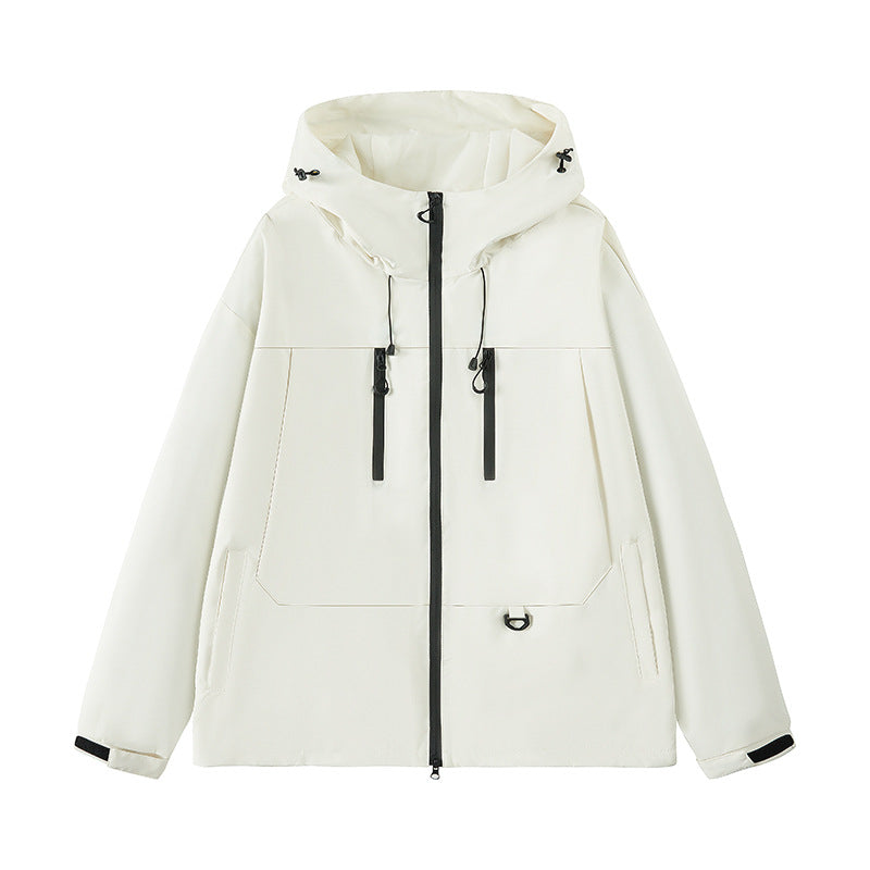 Men's technical water-repellent hooded transition jacket with taped zippers & utility pockets Hudson & Parker