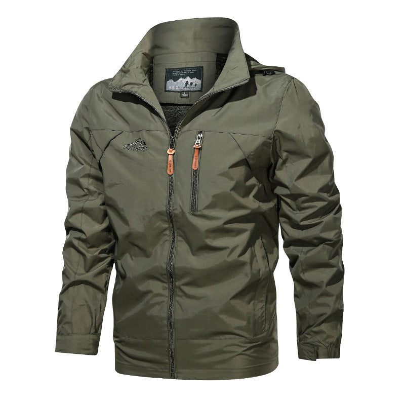 Men's lightweight outdoor jacket windbreaker with water-repellent coating and breathable mesh lining Hudson & Parker