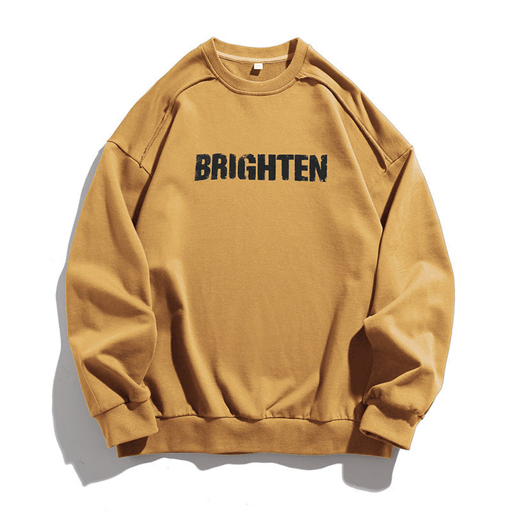 Unisex Oversize Sweatshirt with Distressed Raglan, Statement Print and Ribbed Hem Hudson & Parker