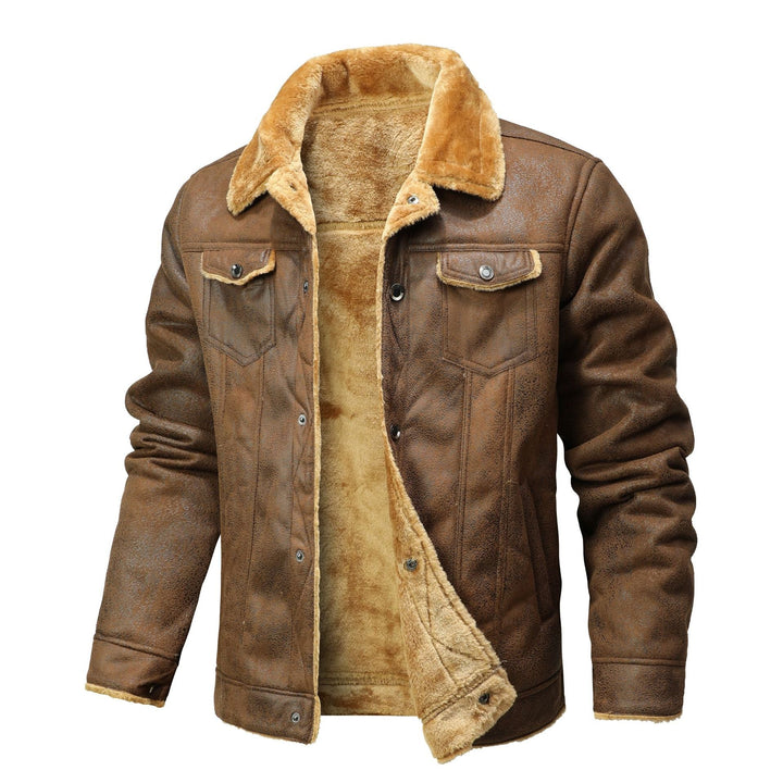 Men's suede imitation trucker jacket with Sherpa lining Hudson & Parker