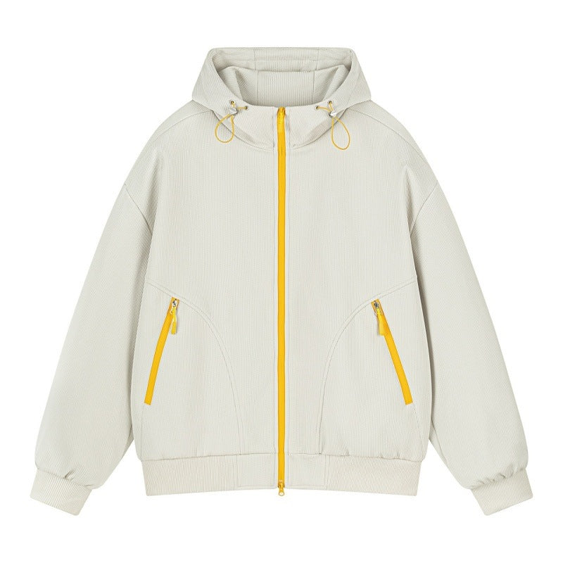 Unisex Oversize Hoodie Sweat Jacket with contrasting zippers & ribbed hem Hudson & Parker