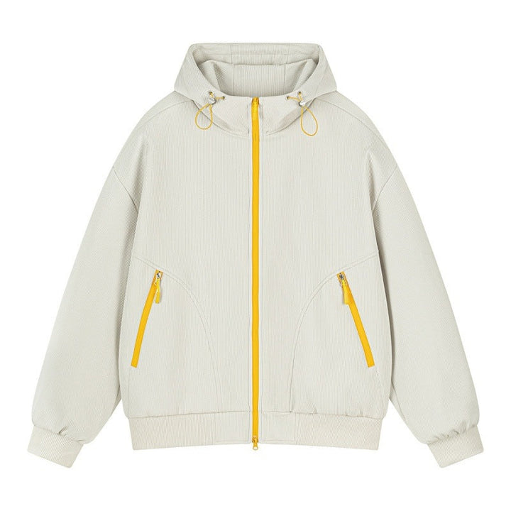Unisex Oversize Hoodie Sweat Jacket with contrasting zippers & ribbed hem Hudson & Parker