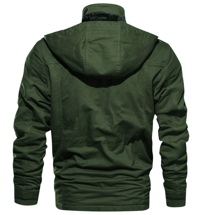 Men's padded field jacket made of canvas with hood and multiple pockets Hudson & Parker