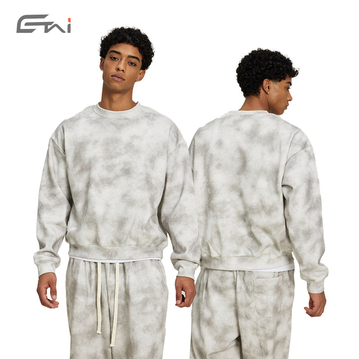Unisex Oversized Sweatshirt with faded fog look and round neckline Hudson & Parker