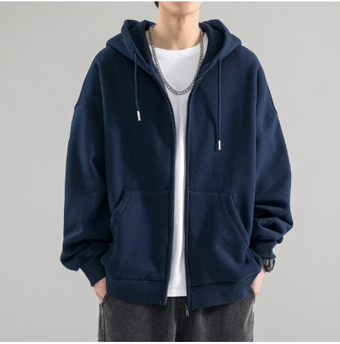 Men's oversized hoodie jacket with full zip, double-layer hood, and kangaroo pockets Hudson & Parker