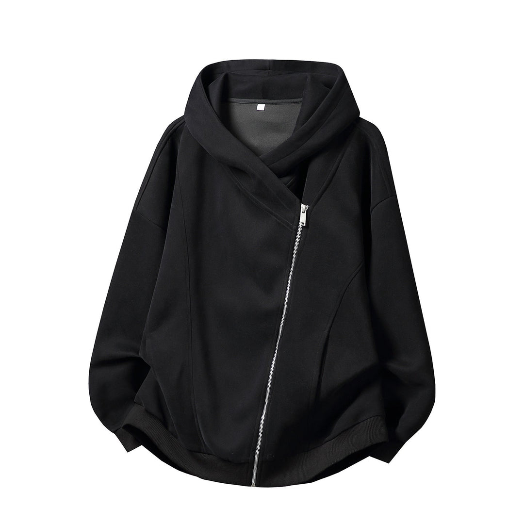 Women's Oversized Hoodie Jacket with Asymmetrical Zipper and Distinctive Seam Details Hudson & Parker
