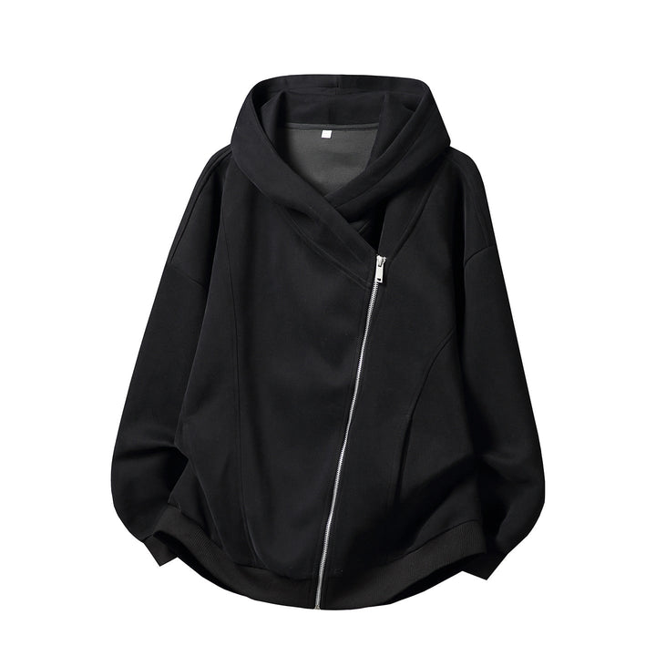 Women's Oversized Hoodie Jacket with Asymmetrical Zipper and Distinctive Seam Details Hudson & Parker