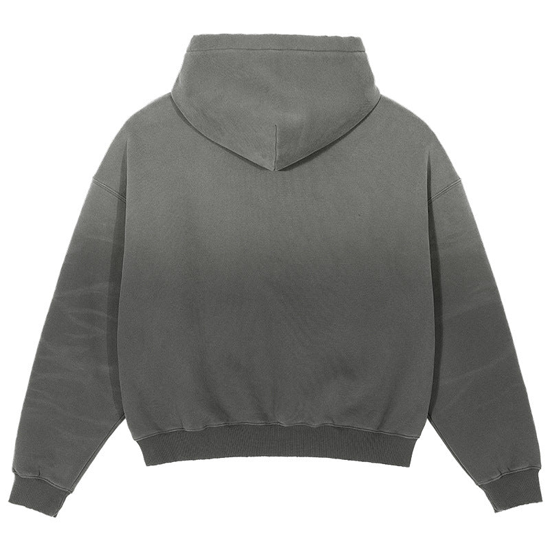 Men's Oversize Hoodie with Washed Used Effect and Destroyed Details Hudson & Parker