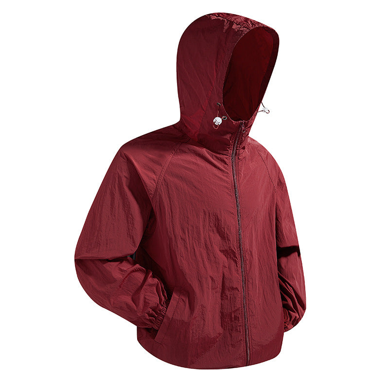 Unisex Lightweight packable hooded windbreaker with water-repellent ripstop shell and adjustable hood Hudson & Parker