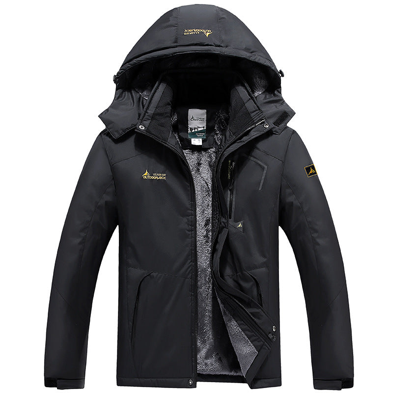 Men's Modular Thermal Outdoor Jacket with Teddy Fleece and Removable Hood Hudson & Parker