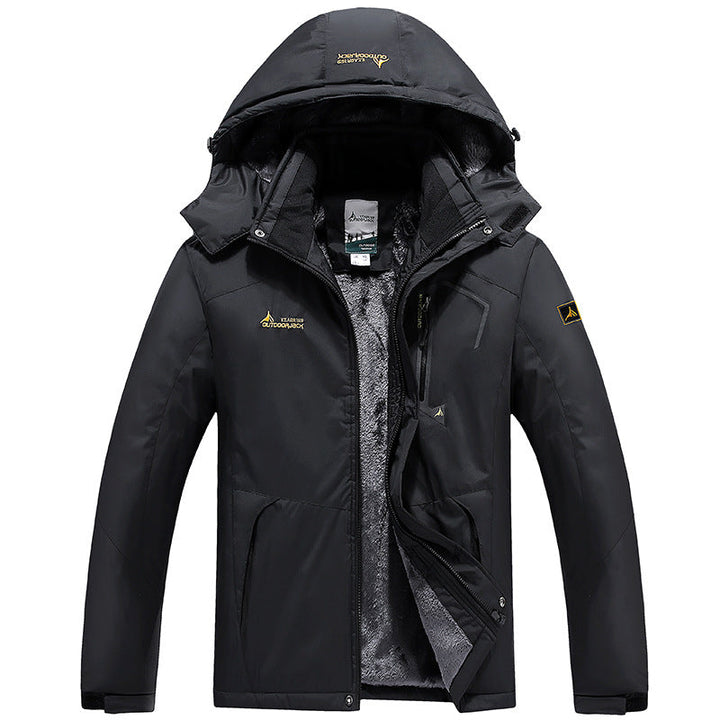 Men's Modular Thermal Outdoor Jacket with Teddy Fleece and Removable Hood Hudson & Parker
