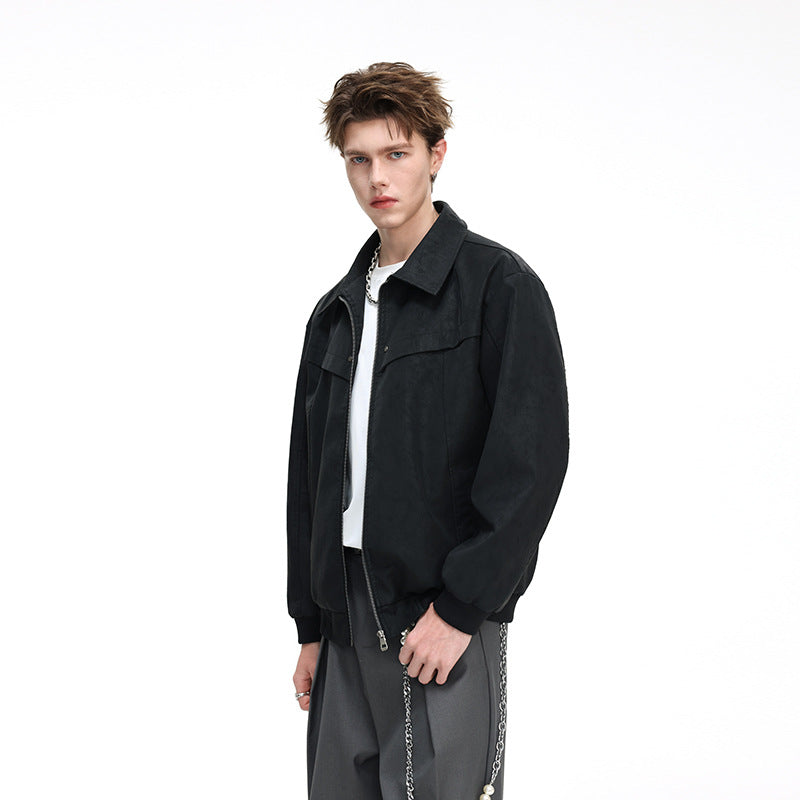 Men's Lightweight Harrington Jacket in Overshirt Style with Ribbed Cuffs Hudson & Parker