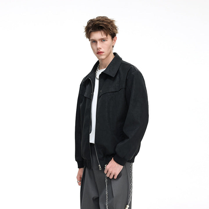 Men's Lightweight Harrington Jacket in Overshirt Style with Ribbed Cuffs Hudson & Parker