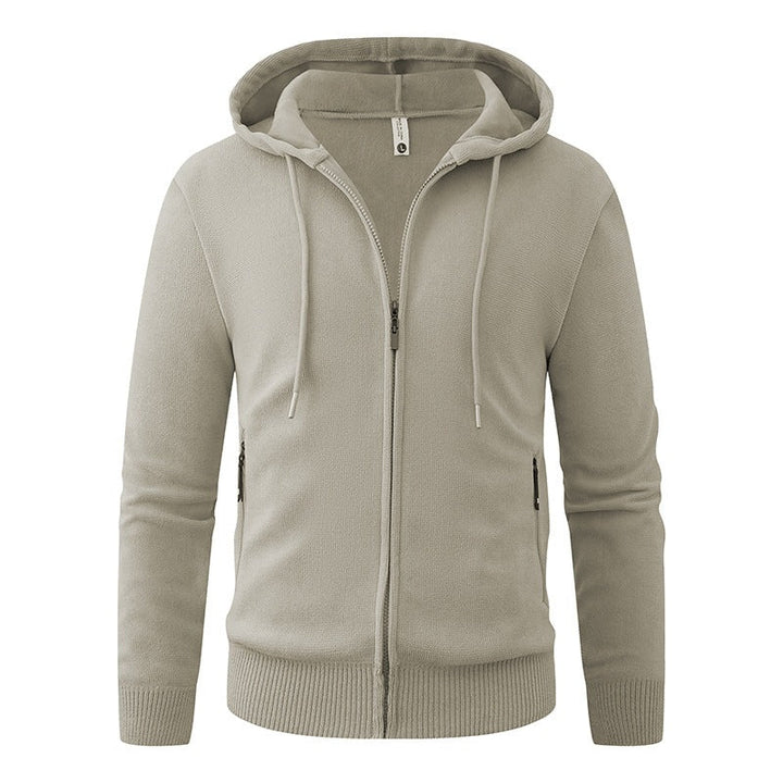 Men's Hooded Fleece Jacket with Full Zip and Ribbed Cuffs Hudson & Parker