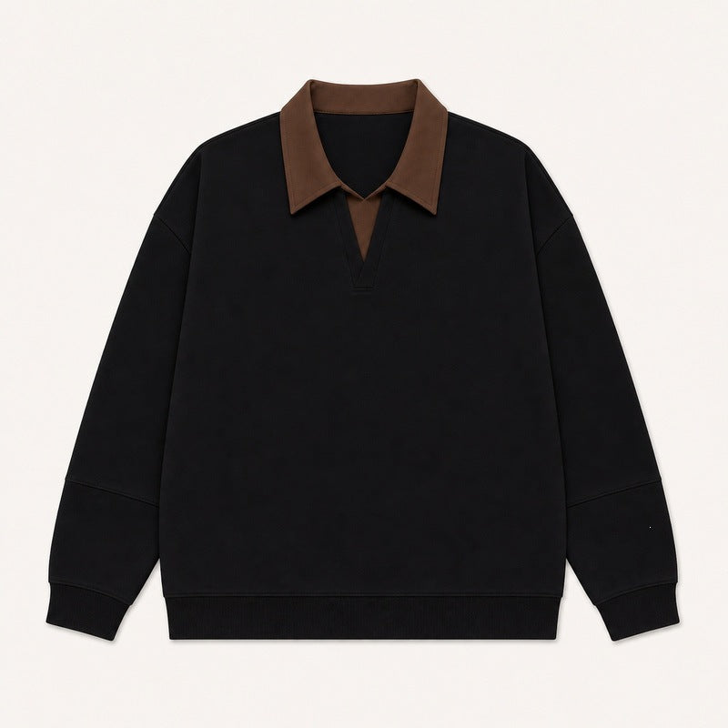 Women's Boxy Polo Sweatshirt with Contrasting Lace Collar Hudson & Parker