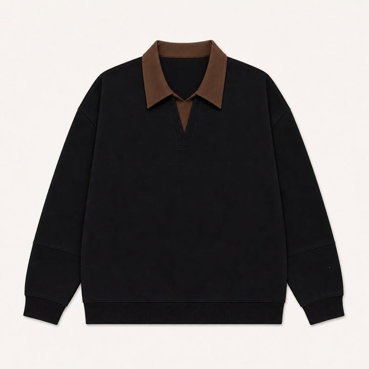 Women's Boxy Polo Sweatshirt with Contrasting Lace Collar Hudson & Parker