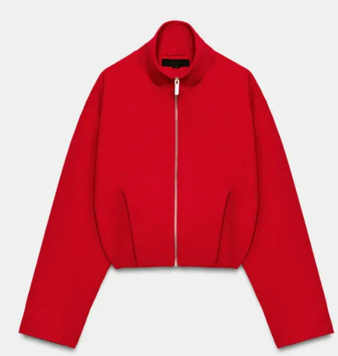 Women’s short-cut boxy blouson with high stand-up collar and dropped shoulders Hudson & Parker