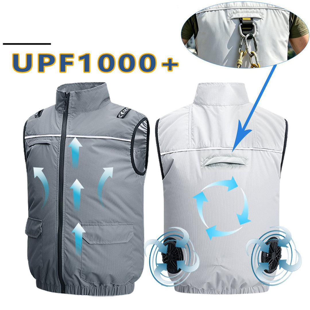 Unisex nan lightweight cooling work vest with integrated fans and external battery Hudson & Parker