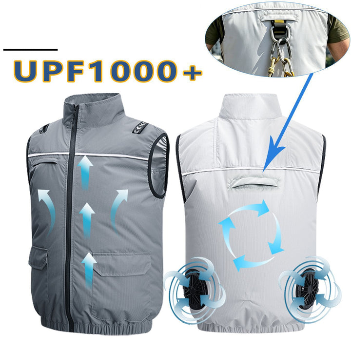 Unisex nan lightweight cooling work vest with integrated fans and external battery Hudson & Parker