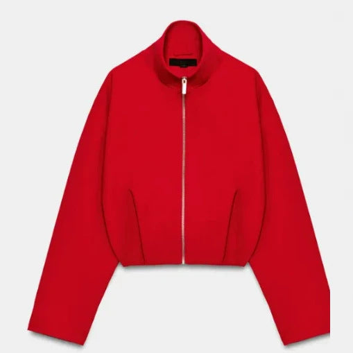 Women’s short-cut boxy blouson with high stand-up collar and dropped shoulders Hudson & Parker