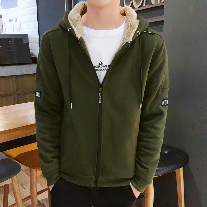 Men's Urban Zip Hoodie with Teddy lining, stand-up collar hood & ribbed cuffs Hudson & Parker