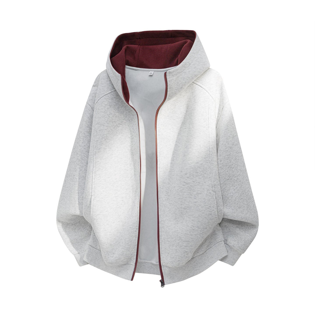 Unisex Wide Hooded Jacket with Double-Layered Hood and Concealed Zipper Hudson & Parker