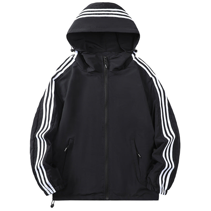 Men's sporty transitional jacket with hood and reflective accents Hudson & Parker