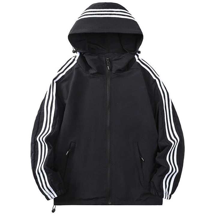 Men's sporty transitional jacket with hood and reflective accents Hudson & Parker