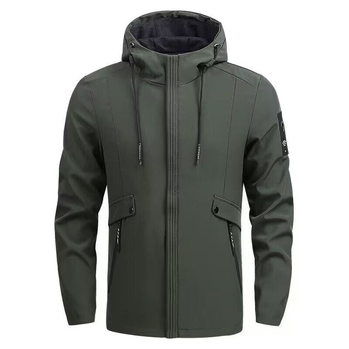 Men's Waterproof Softshell Jacket with Hood, Windproof and Breathable Hudson & Parker
