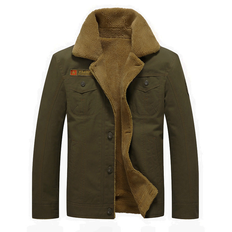 Men's canvas field jacket with Sherpa lining and shawl collar Hudson & Parker
