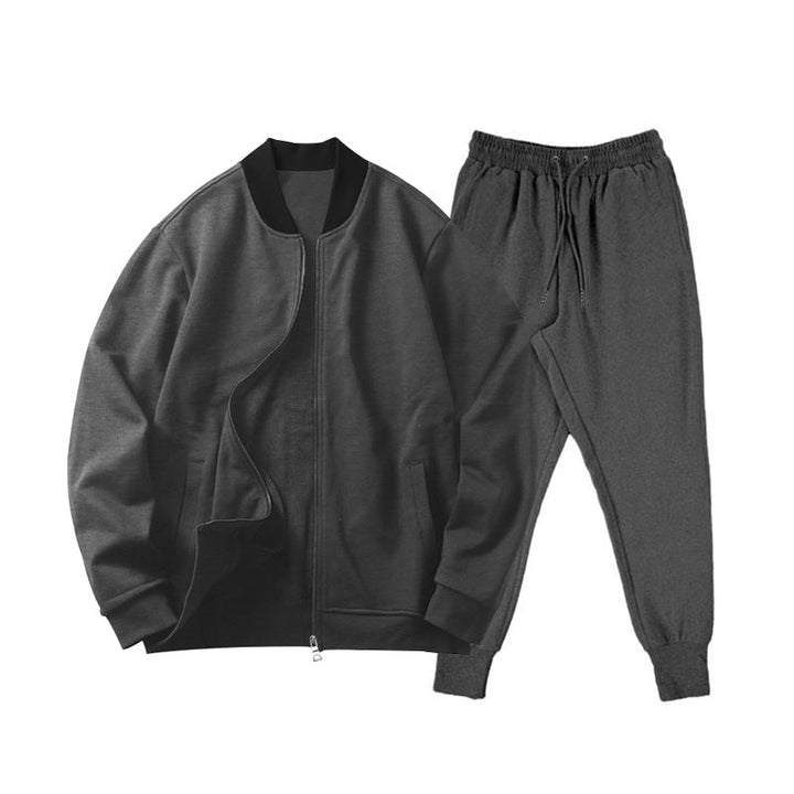 Men's casually cut sweat set with zip bomber jacket and tapered jogging pants made of soft fleece Hudson & Parker
