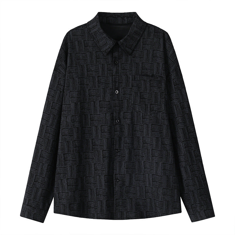 Men's overshirt jacket made of structured blend with check pattern relief Hudson & Parker
