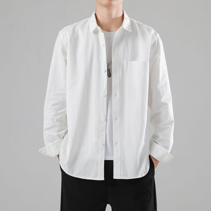 Men's Loose Overshirt with Chest Pocket and Light Texture Hudson & Parker