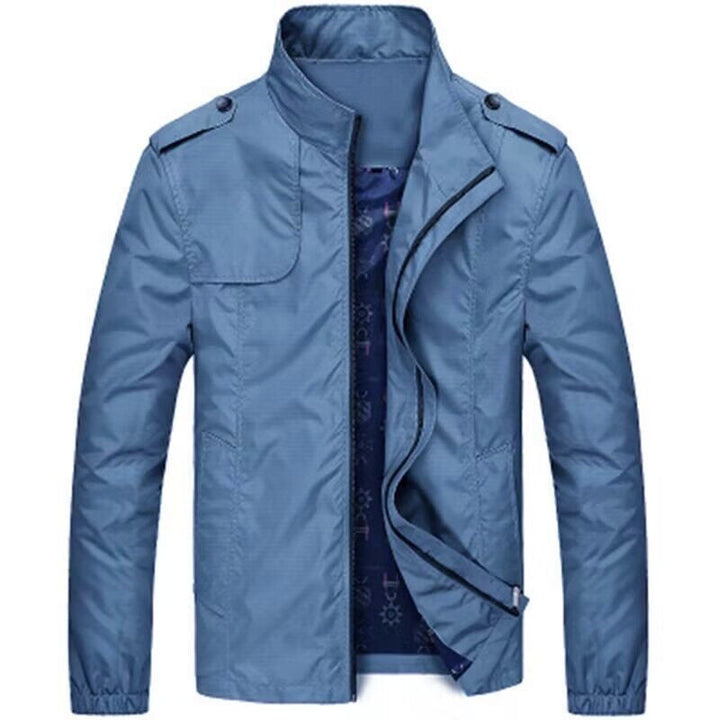 Men's Urban Windbreaker in Military Look with Stand Collar and Shoulder Flaps Hudson & Parker