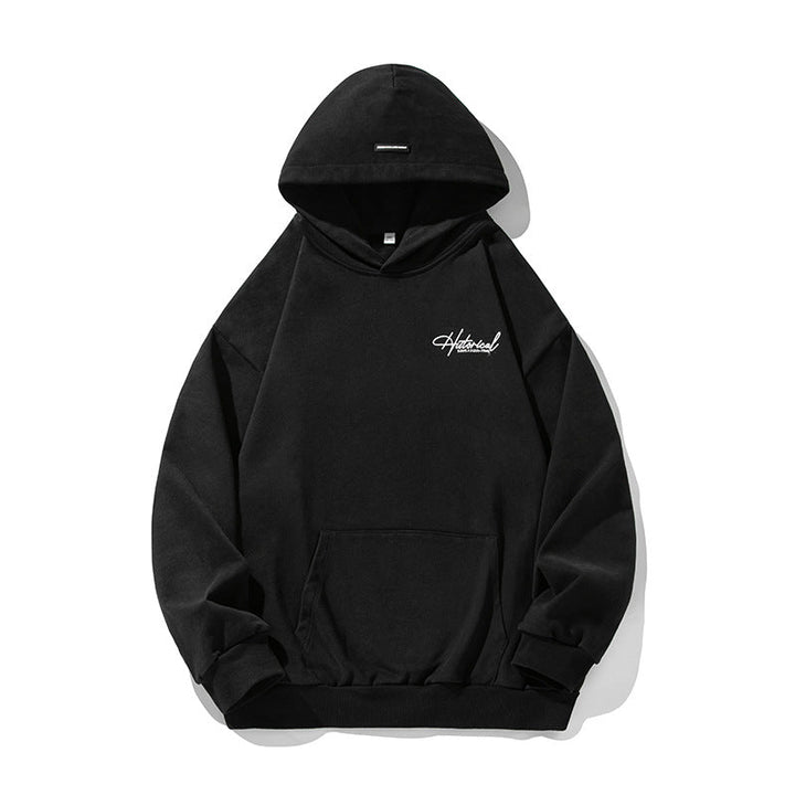 Unisex Comfort Hoodie with Extended Back, Raglan Sleeves and Script Embroidery Hudson & Parker