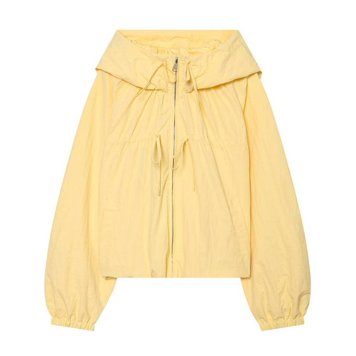 Ladies Short Hooded Windbreaker with Drawstring and Zipper Hudson & Parker