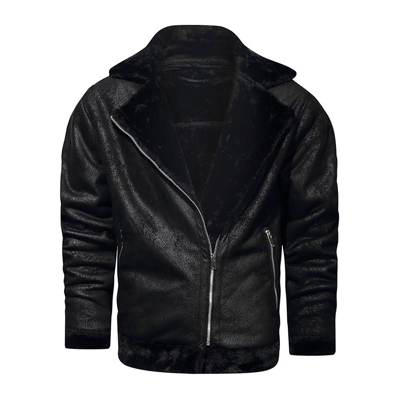 Men's Lambskin Imitation Aviator Jacket with Cozy Faux Fur Lining Hudson & Parker