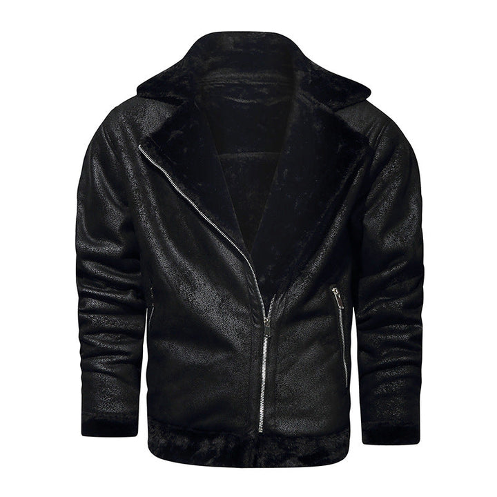 Men's Lambskin Imitation Aviator Jacket with Cozy Faux Fur Lining Hudson & Parker