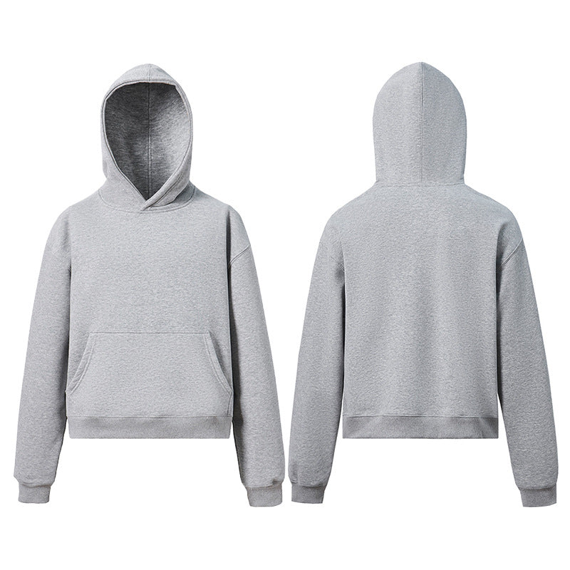 Unisex hooded sweatshirt made of organic fleece with kangaroo pocket and slightly shortened fit Hudson & Parker