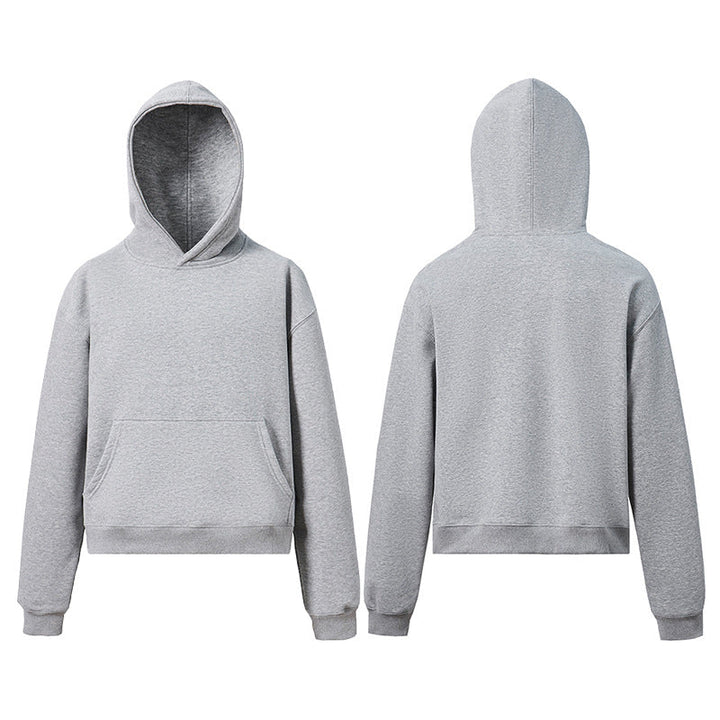 Unisex hooded sweatshirt made of organic fleece with kangaroo pocket and slightly shortened fit Hudson & Parker