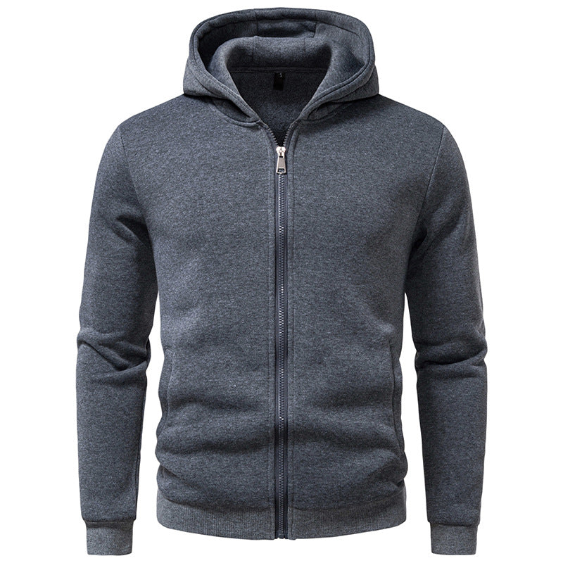 Men's hooded sweat jacket with full zip, fleece lined and slim fit Hudson & Parker