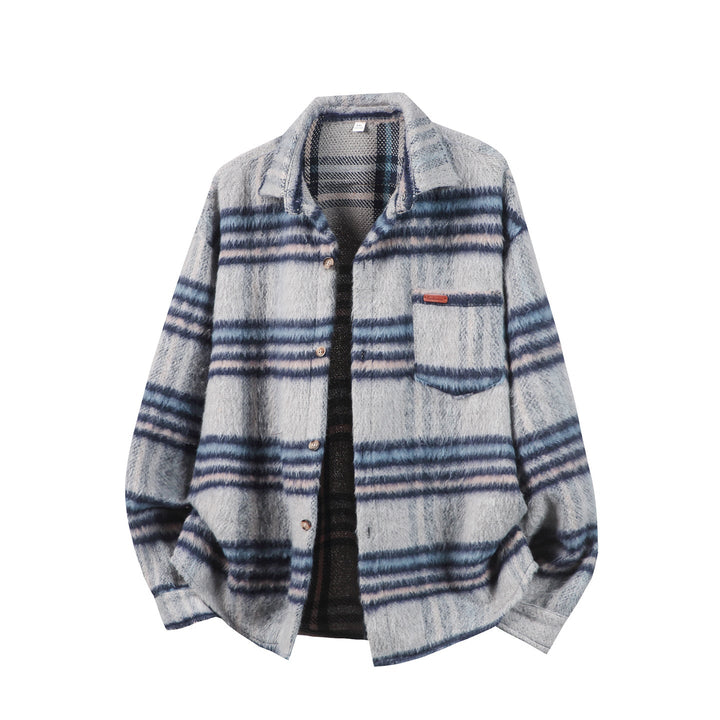 Unisex Oversize Check Shirt Jacket with Soft Boucle Finish Hudson & Parker