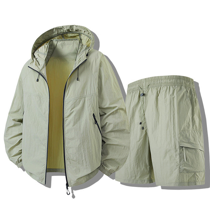 Men's Weatherproof Functional Jacket with Lightweight Shorts
