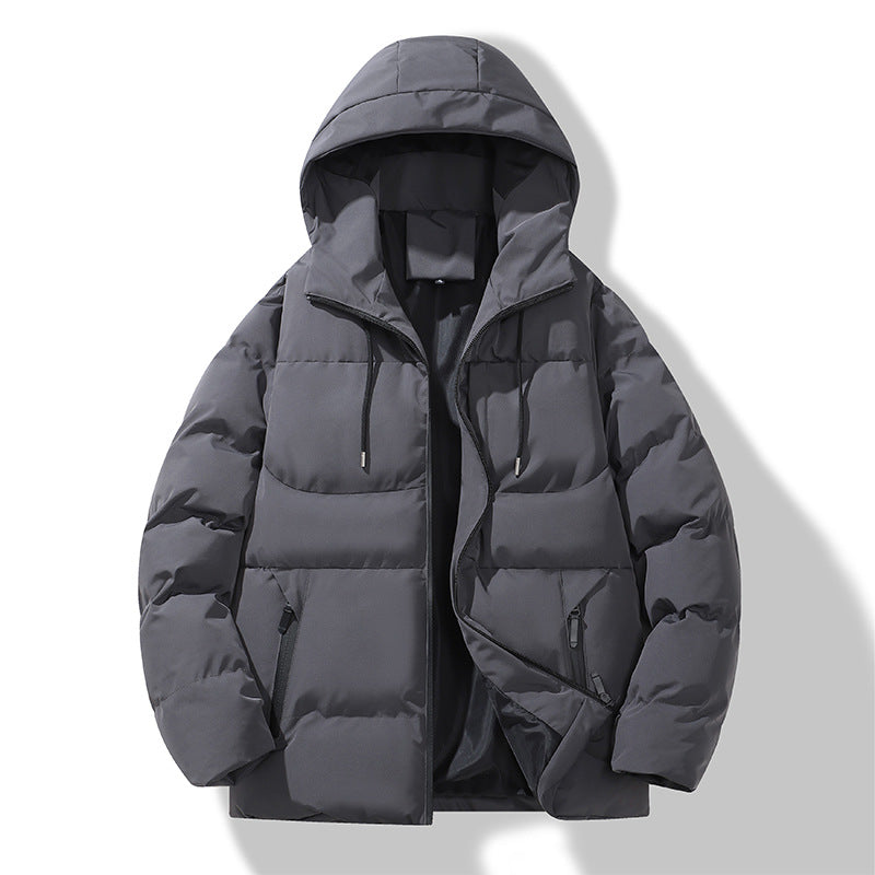 Men's Padded Quilted Hooded Jacket with Thermal Filling and Windproof Outer Shell Hudson & Parker