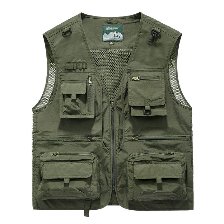 Men's multifunctional fishing vest with numerous pockets and mesh inserts Hudson & Parker