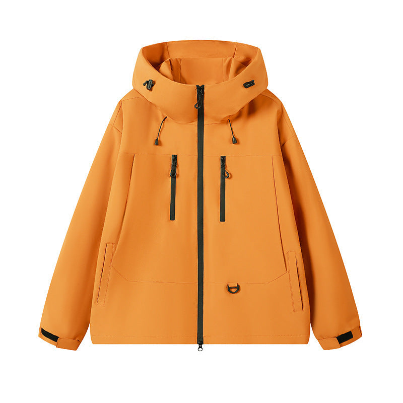 Men's technical water-repellent hooded transition jacket with taped zippers & utility pockets Hudson & Parker