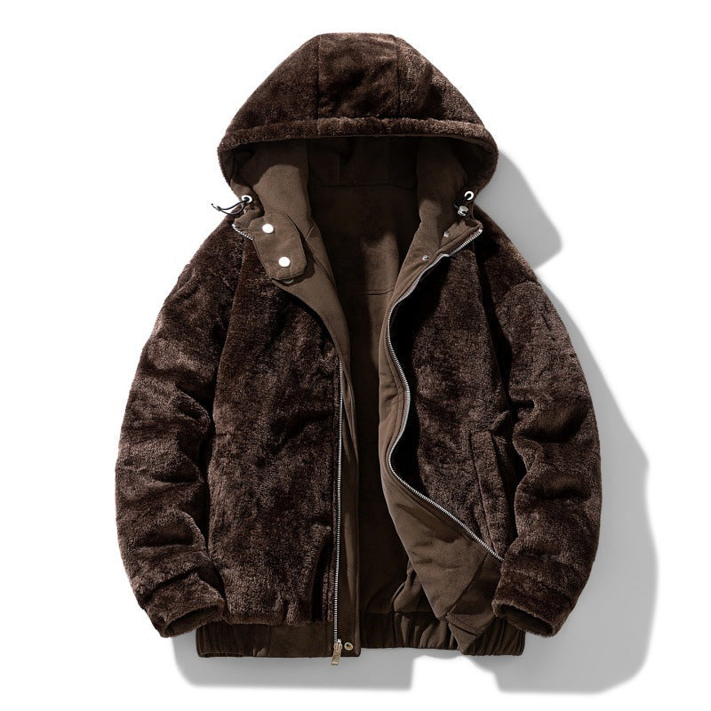 Men's hooded jacket with teddy lining and faux suede look Hudson & Parker Fashion