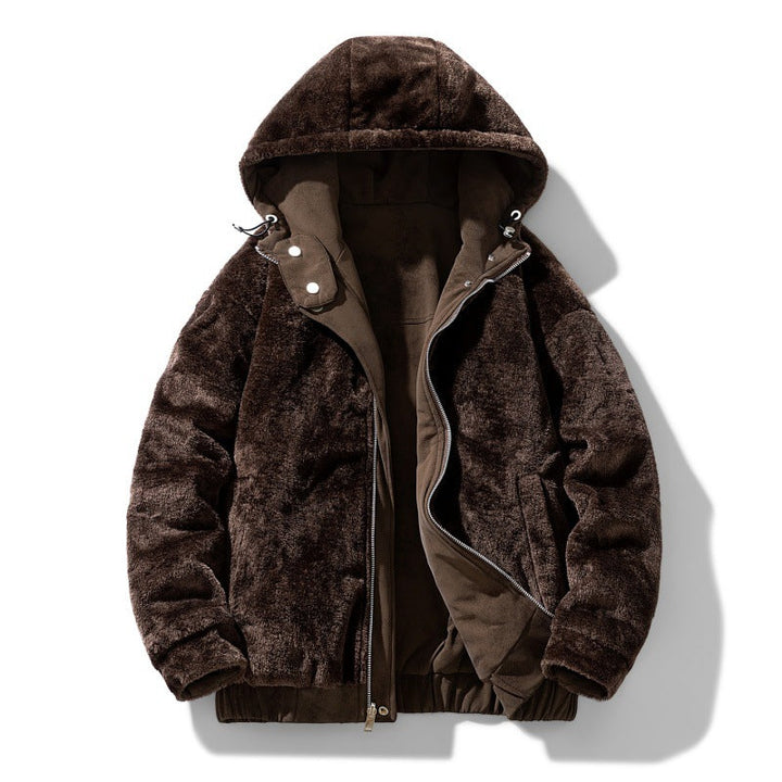 Men's hooded jacket with teddy lining and faux suede look Hudson & Parker Fashion