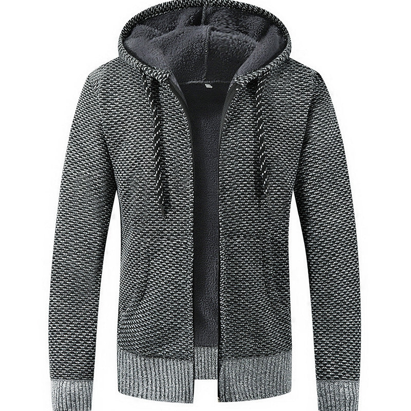 Men's Lined Hooded Cardigan with Teddy Lining and Full Zip Hudson & Parker