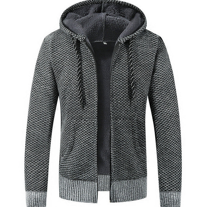 Men's Lined Hooded Cardigan with Teddy Lining and Full Zip Hudson & Parker